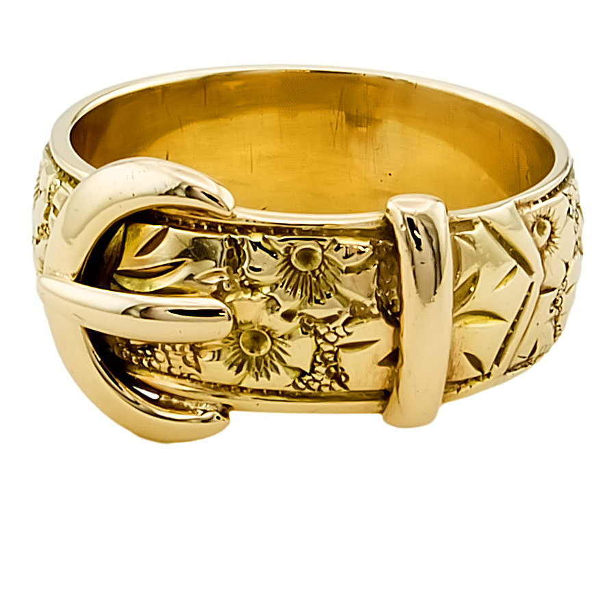 9ct Gold 7.4g Buckle Ring size R